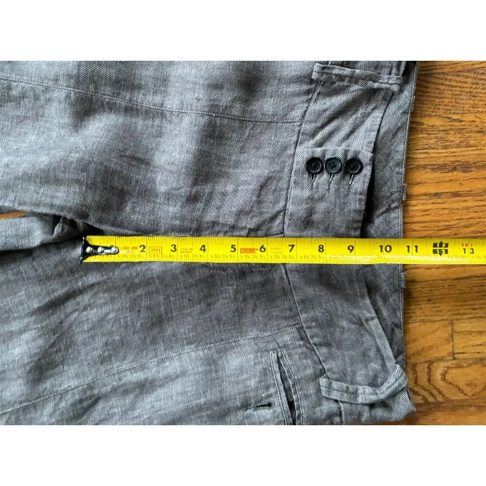Banana Republic Brown Gray Linen Wide Leg Pants Trousers    Women's Size 2